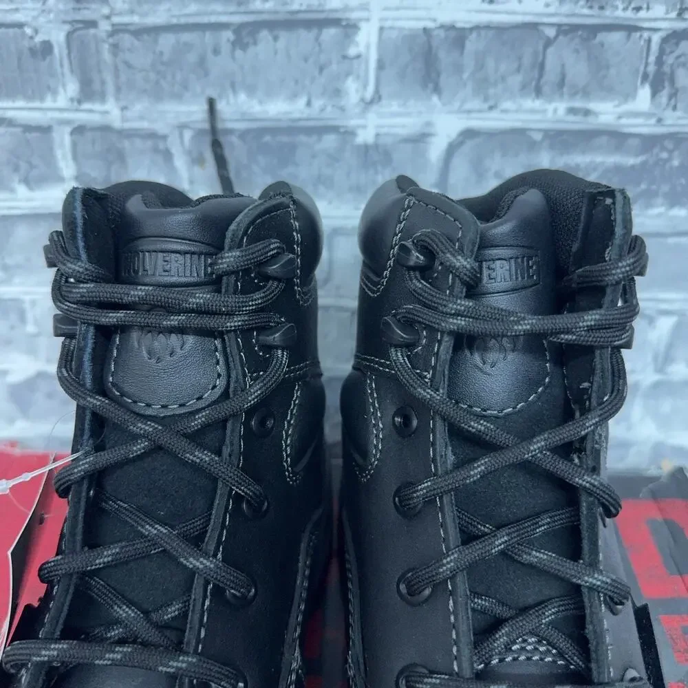 Wolverine Work Boots Black Waterproof Leather Lace Up W08141 Mens Size 7.5 EW